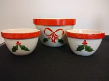 Vintage Cloverleaf Christmas Pudding Bowls - Steamed Puddings Set of 3