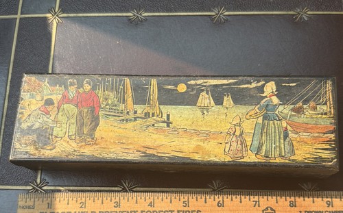 Antique wooden pencil box - antique,