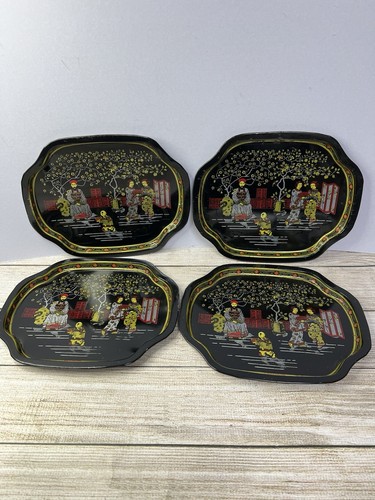Set vintage snack trays - set, 4