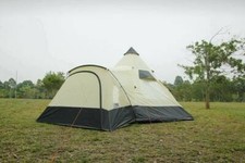 Camping Tent 12 Person Tipi Outdoor Garden Bell Tent Ground Sheet 3 windows 6M