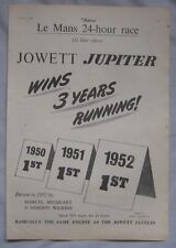 1952 Jowett Jupiter Le Mans 24hr class win Original advert No.1