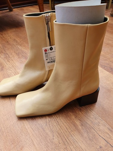 Zara square toe butter - zara, leather