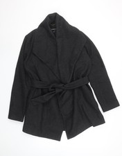 Isabella Oliver Women's Black Wool Belted Maternity Coat Size M