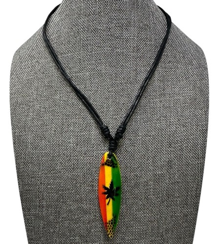 Rasta surfboard necklace - rasta,