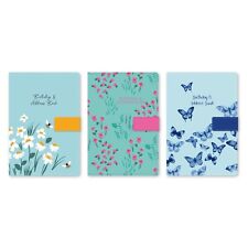 Address Book A5 Linen Fabric Cover Executive Padded A-Z Index Birthday Notes UK