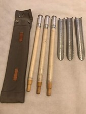 Swiss Army WW2 Tent Pole Set With Carry Case Zeltbahn Vintage Military Surplus