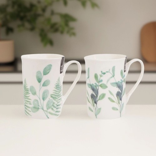 Botanical eucalyptus mugs - botanical,