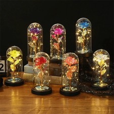 Light Up Flower Rose in Glass