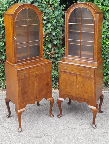 Pair queen anne walnut - pair,