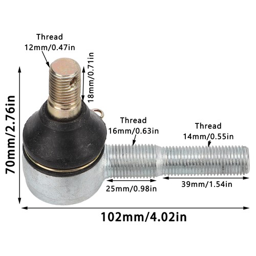 Atv ball joint m12 steel - ball,