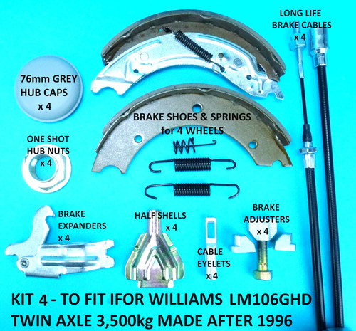 Twin axle brake shoe cables - brake,