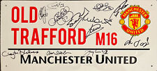 Signed Manchester United Old Trafford Legends Street Sign Albiston Greenhoff