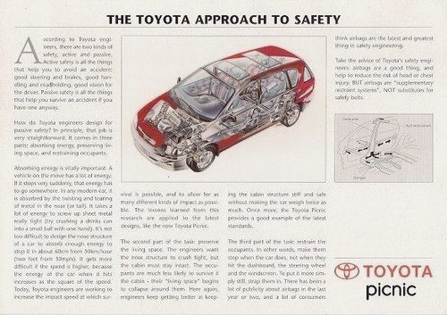 Toyota picnic safety features - toyota,
