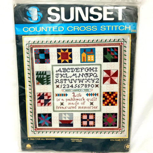 Vintage sunset counted cross - vintage,