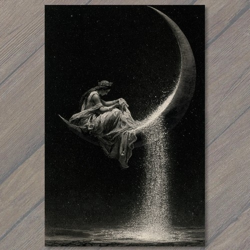Postcard crescent moon - postcard,
