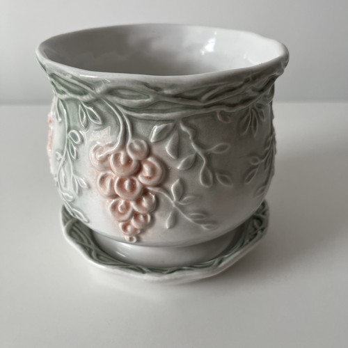 Italian embossed plant pot - embossed,