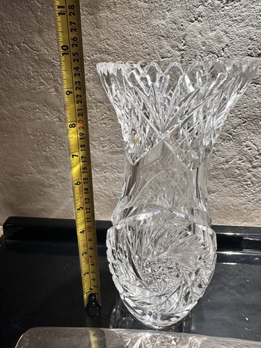 Cut glass vase - glass,