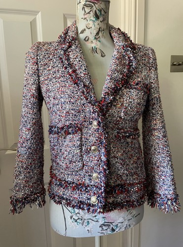 Zara tweed boucle frayed edge - tweed,