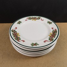 8 Johnson Brothers Victorian Christmas 7.75" Salad Plates Made in England