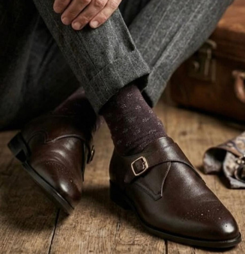 Mens handmade leather - leather, brown