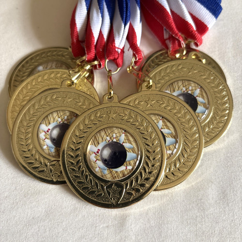 Ten pin bowling medals - pin,