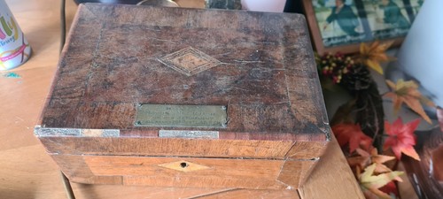 Vintage wooden box containing - box,