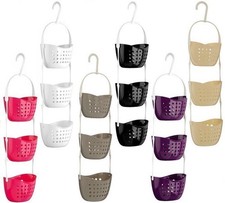 3 Tier Shower Caddy Bath Rack Plastic Hanging Over Shower Organiser Basket Unit