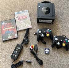 Gamecube Console, All Wires,  2x Controllers, Zelda Windwaker Majora PAL Bundle
