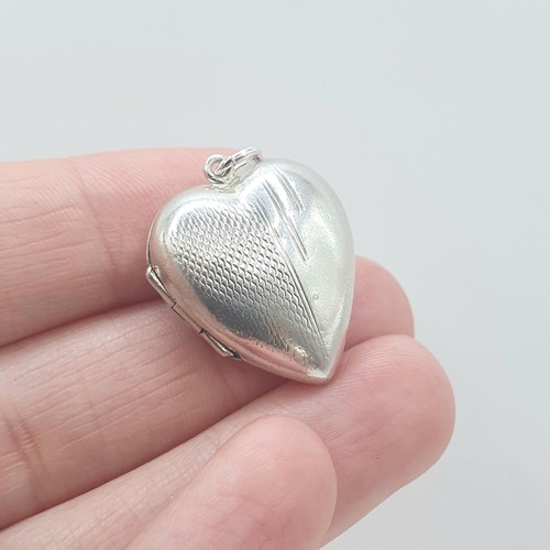 Antique solid silver heart - solid,