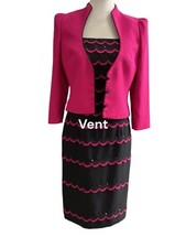CONDICI Black Pink Embellished Shift  Dress Size 8 + Jacket Size 8 Bnwot 20% Off