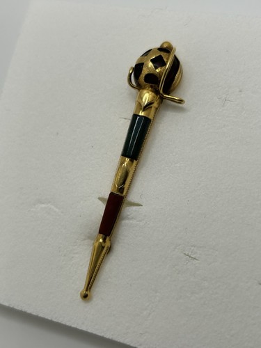 Scottish 9ct gold dirk - 9ct, brooch