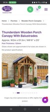 Wooden Porch Canopy 2m x 1.5m