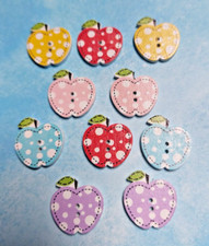 Colourful Apple Wooden Buttons