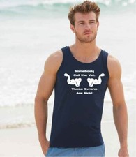 Mens Funny BodyBuilding Vest Sleeveless Muscle Top Training Gym Comfy Fit Cotton