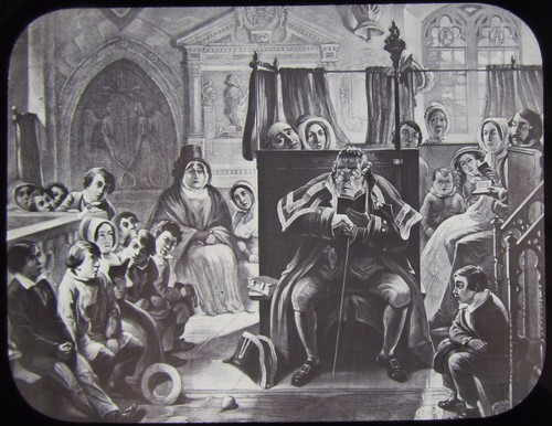 Glass magic lantern slide - magic,