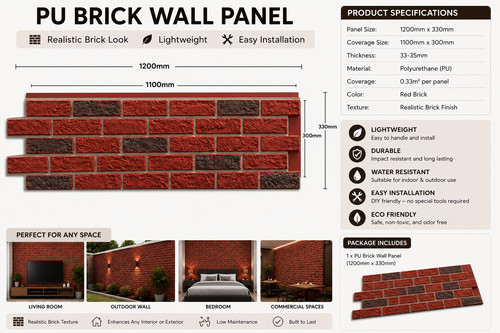 Brick effect wall panel - brick,