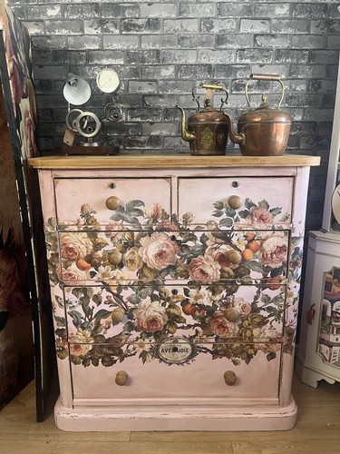 Painted victorian pine chest - pine,
