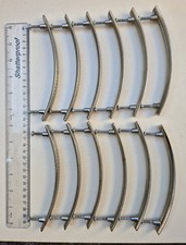 Kitchen Cupboard D Handles Dimple Brushed Steel Set Of 12 USED