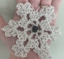 Snowflake Christmas Ornament With Skull Centre Crochet Gothic Pack Of 3 