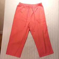 Pink Beige Women's Designer 3/4 Elastic Waist Shorts/Pockets Label Size 14