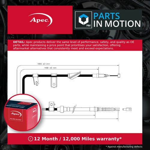 Handbrake cable fits honda - handbrake,