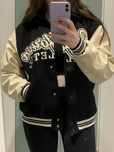 Leather sleeve bomber - h&m,