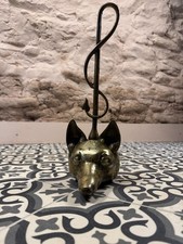 Antique brass fox head - brass, door