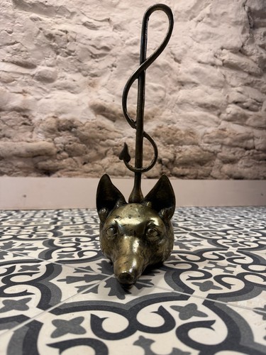Antique brass fox - brass, head