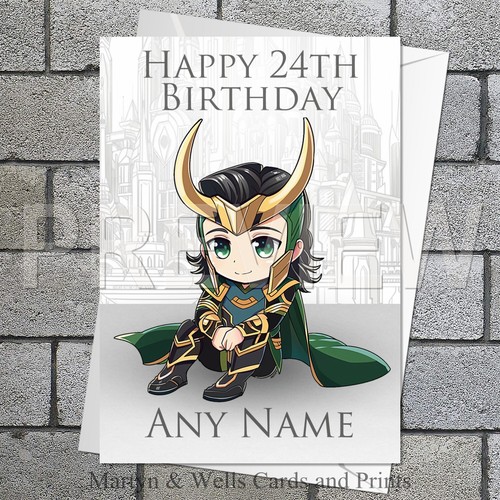 Loki birthday card 5x7 - birthday,