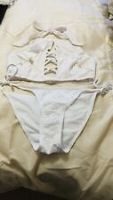 White bikini set, Top - Size 12, Bottoms - Size 10 by Wolf & Whistle/Primark