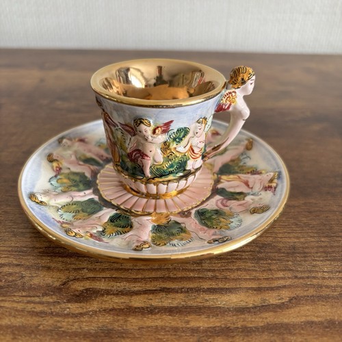 Cherubs cup saucer antique - ,