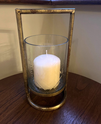 Glass and metal hurricane - glass,