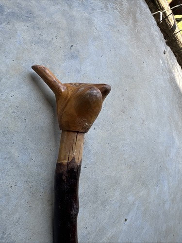 Hand carved wooden walking - carved,