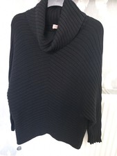 LADIES NICE AND SOFT BLACK COWL NECK BATWING JUMPER - SIZE M - FROM PHILOSOPHY